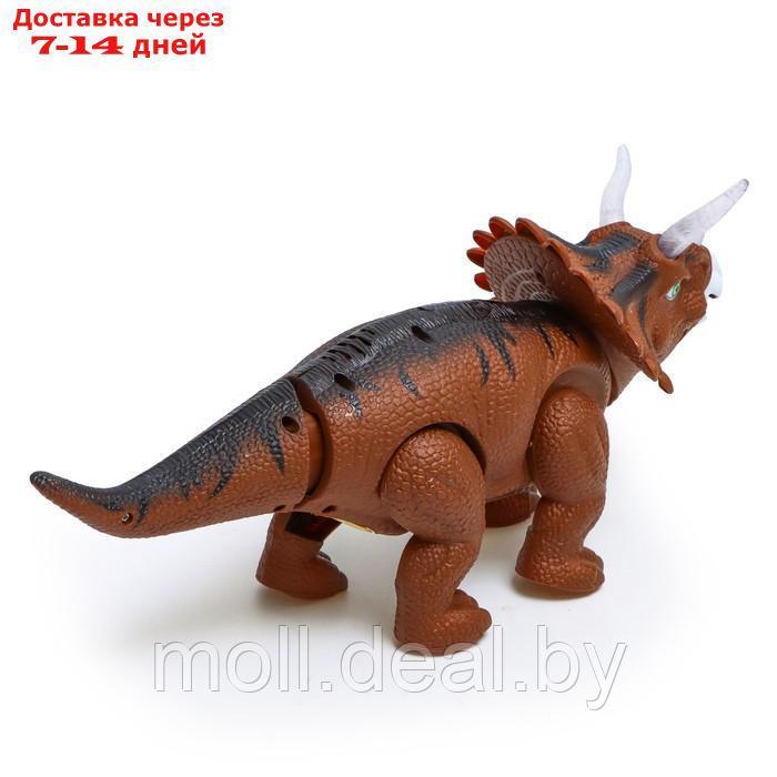 Динозавр "Трицератопс", откладывает яйца, проектор, свет и звук, цвет коричневый - фото 3 - id-p194195231