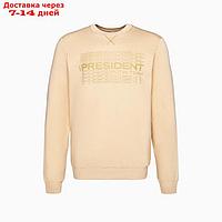 Свитшот President, XS, цвет бежевый, 80% хл, 20% пэ, футер 3-нитка, петля, 300 г/м2