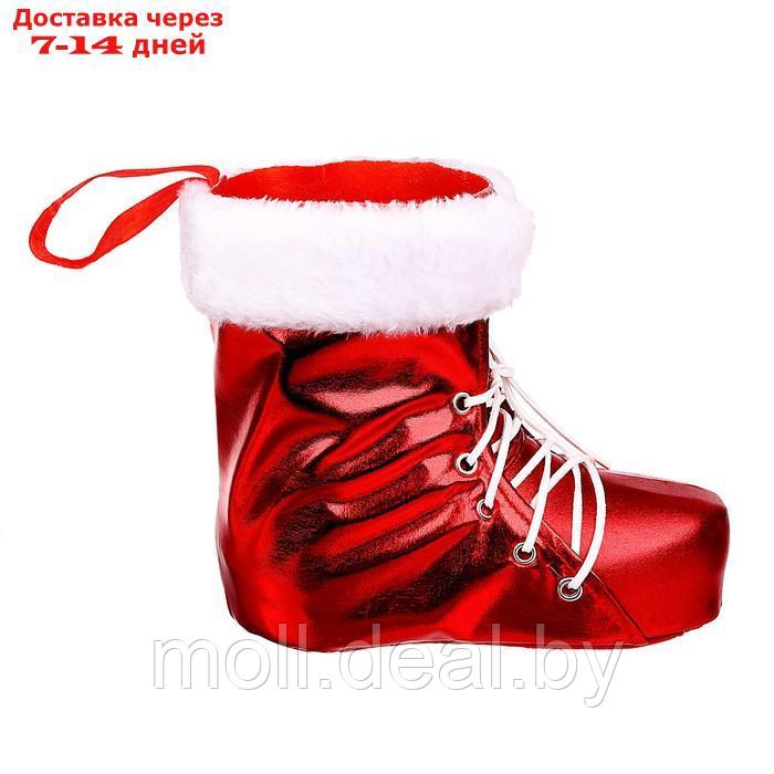 Конфетница "Сапожок" на шнуровке, цвет красный - фото 2 - id-p194196343