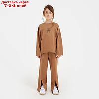 Костюм детский (свитшот, брюки) MINAKU цвет коричневый, рост 152