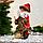 Дед Мороз "В кафтане с пуговицами и с мешком" 30 см, двигается, красно-коричневый, фото 4