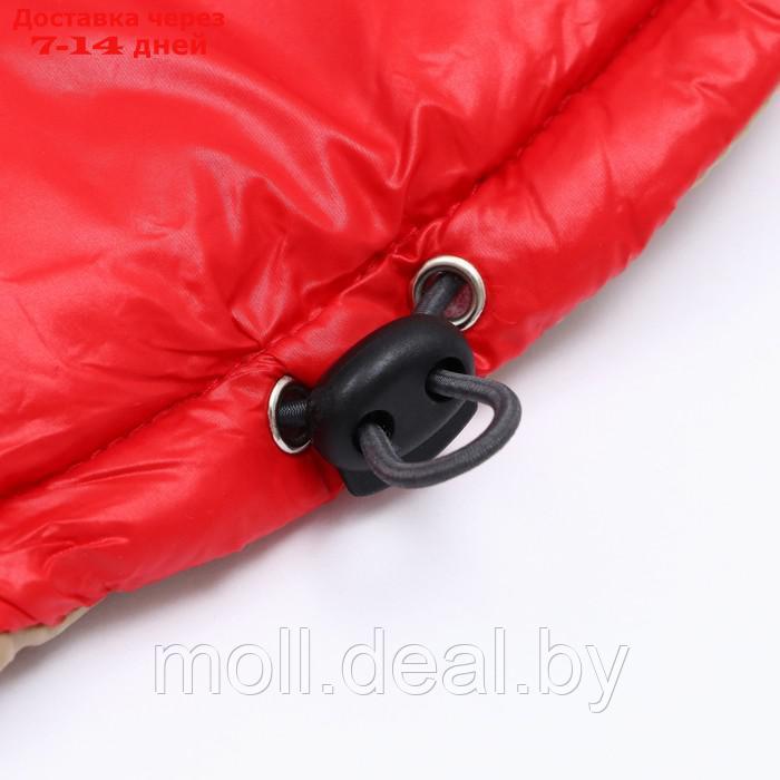 Куртка для собак с утяжкой размер 12 (ДС 28, ОГ 38, ОШ 27), золото-красная - фото 8 - id-p194196438