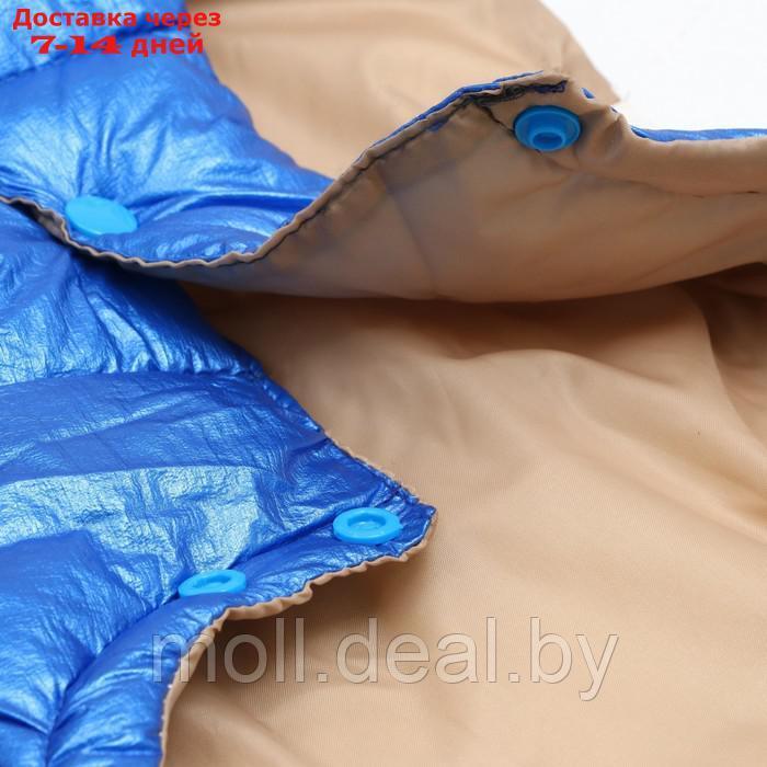 Куртка для собак с утяжкой размер 10 (ДС 25, ОГ 34,ОШ 24), серебряно-синяя - фото 9 - id-p194196442