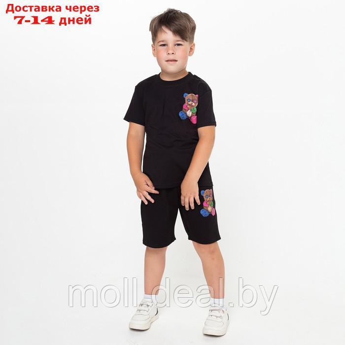 Комплект для мальчика Barrow (футболка, шорты), цвет чёрный, рост 104-110 см - фото 1 - id-p194196475