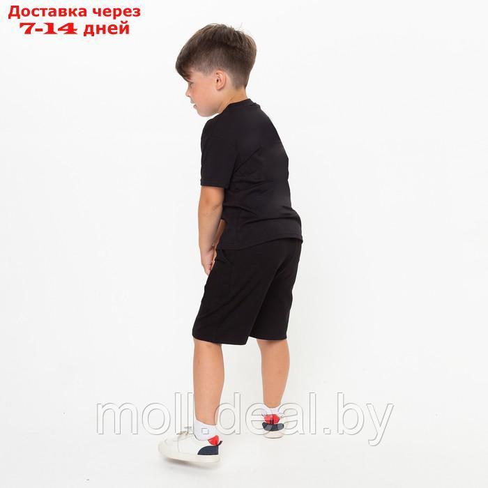 Комплект для мальчика Barrow (футболка, шорты), цвет чёрный, рост 104-110 см - фото 3 - id-p194196475