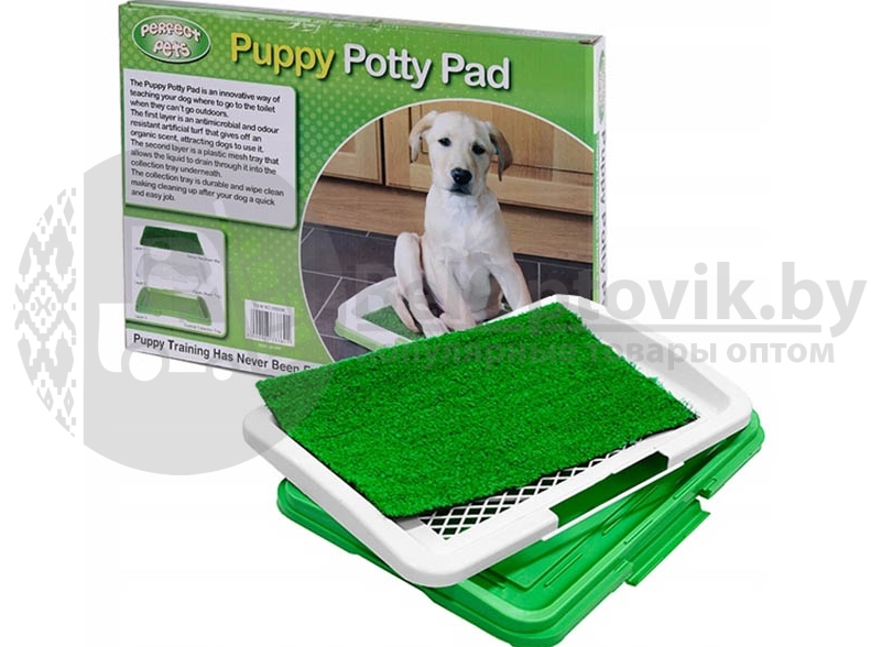 Туалет газон Puppy Potty Pad лоток - травка для щенков и мелких домашних питомцев, 46х32х4 см - фото 10 - id-p132945991