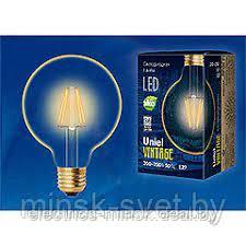 Светодиодная лампа Uniel Vintage FIL G95 6W 3000k Е27 с золотистым стеклом - фото 1 - id-p194260209
