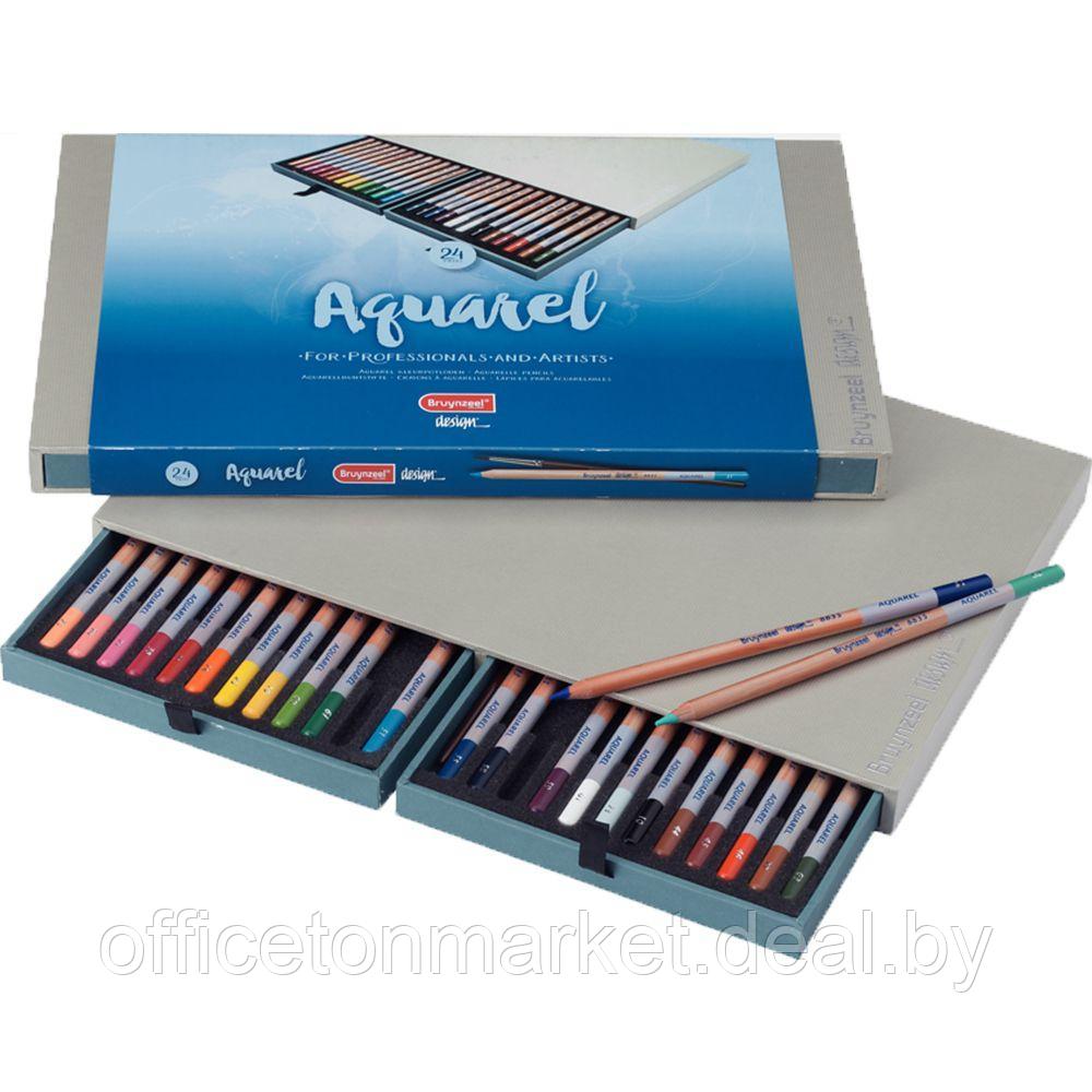 Набор карандашей акварельных "Design aquarel box", 24 цвета - фото 1 - id-p178284352
