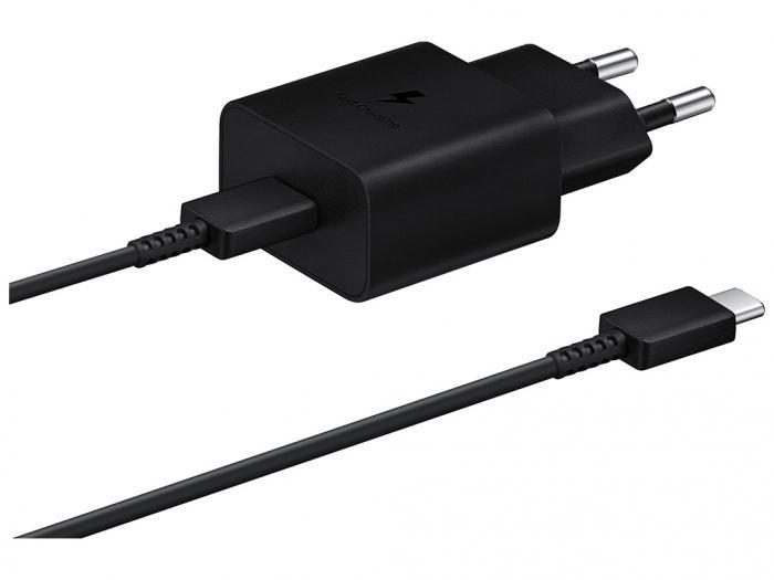 Зарядное устройство Samsung EP-T1510 1xUSB Type-C + Cable USB Type-C Black EP-T1510XBEGRU - фото 1 - id-p193499990