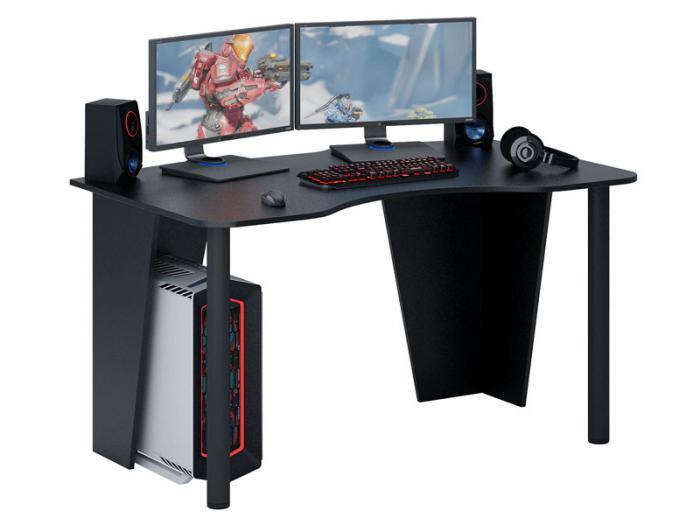 Компьютерный игровой геймерский стол VS12 черный красивый оригинальный дизайнерский - фото 1 - id-p194001135