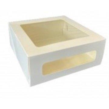 Коробка Cake Window White 180х180х100 мм белая с 2-мя окнами
