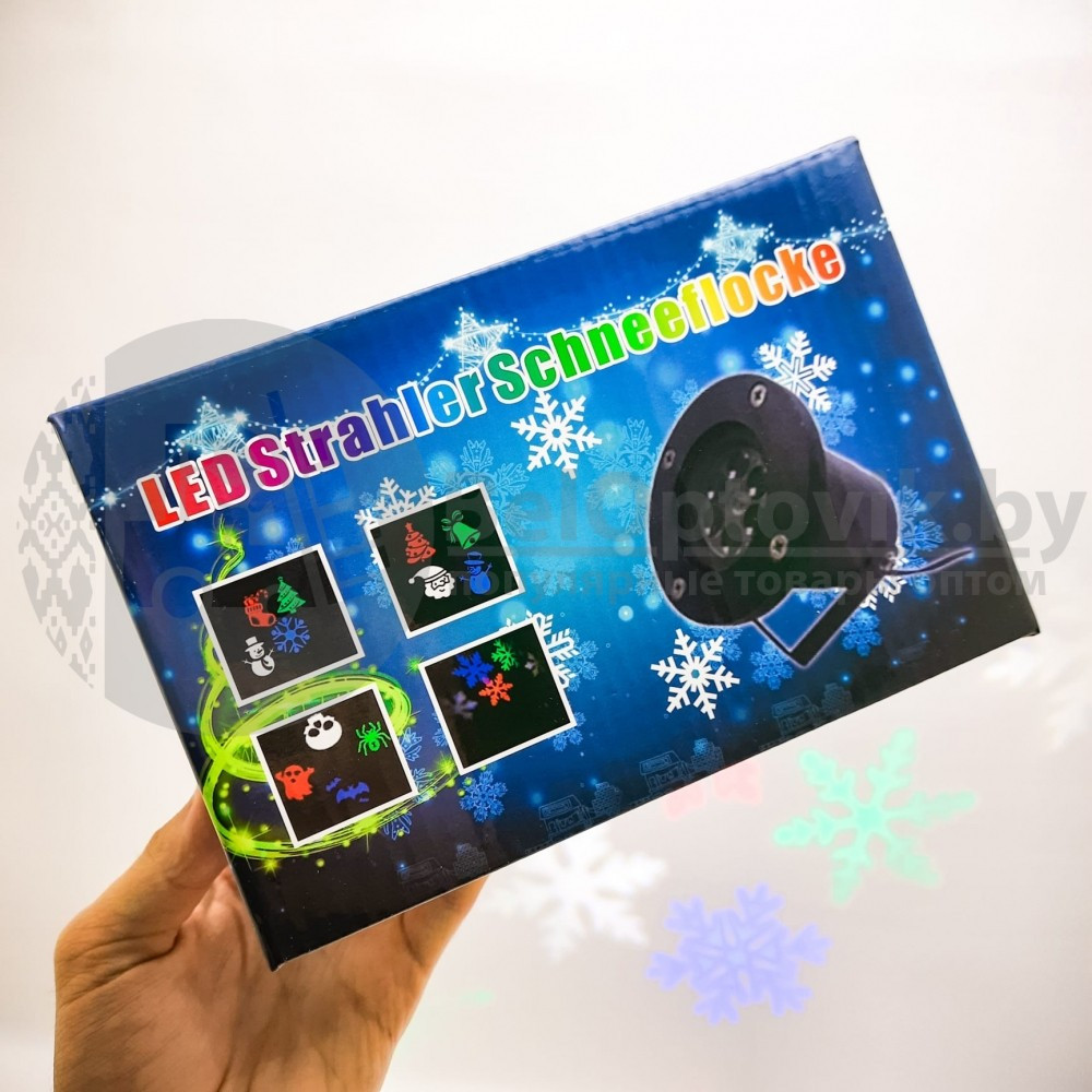 Новогодний лазерный проектор "Снежинки" Led Strahler Schneeflocke с эффектом светомузыки - фото 7 - id-p194262737