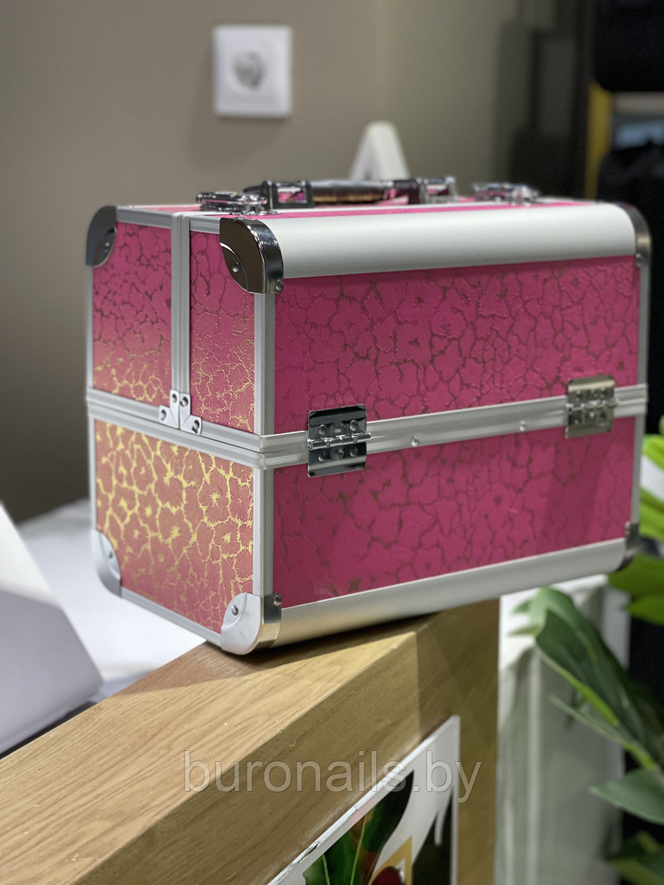 Бьюти-кейс для косметики «BuImer» кейс для мастеров, серебристо розовый - фото 3 - id-p192863125