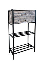 Обувница ДП4-07 М5 Сосна пасадена/каркас черный матовый