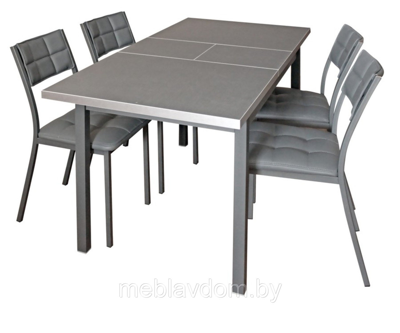 Обеденная группа Стол Денвер Графит со стульями Дункан графит/тёмно-серый - фото 3 - id-p194264624