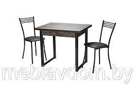 Обеденная группа Стол Алан Пасадена со стульями Хлоя графит/т-серый