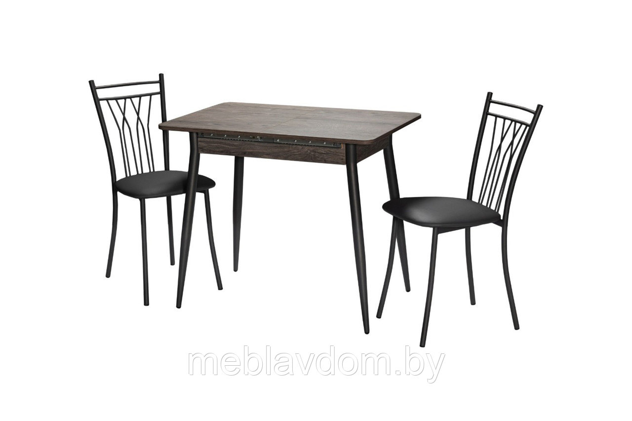Обеденная группа Стол обеденный Бостон Рошелье +стулья Премьер графит/т-серый - фото 1 - id-p194264687