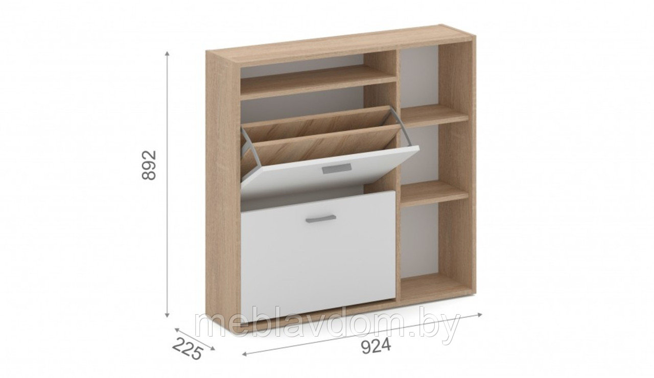 Тумба для обуви Толедо-1 Дуб сонома/белый - фото 2 - id-p194264878