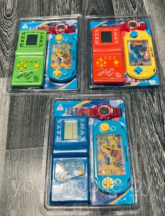 Набор Тетрис Brick Game E-9999, кольцеброс и детские часы - фото 1 - id-p194266149