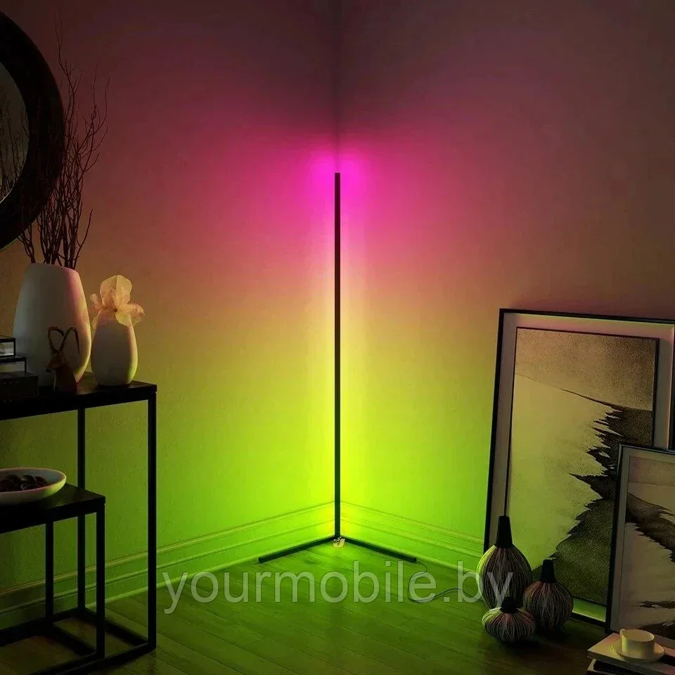 Напольный RGB торшер лампа 1.2 метра с пультом управления - фото 1 - id-p194267056
