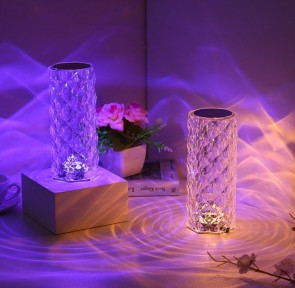 Настольная USB лампа - ночник Rose Diamond table lamp (16 цветов, пульт ДУ) - фото 1 - id-p193427303