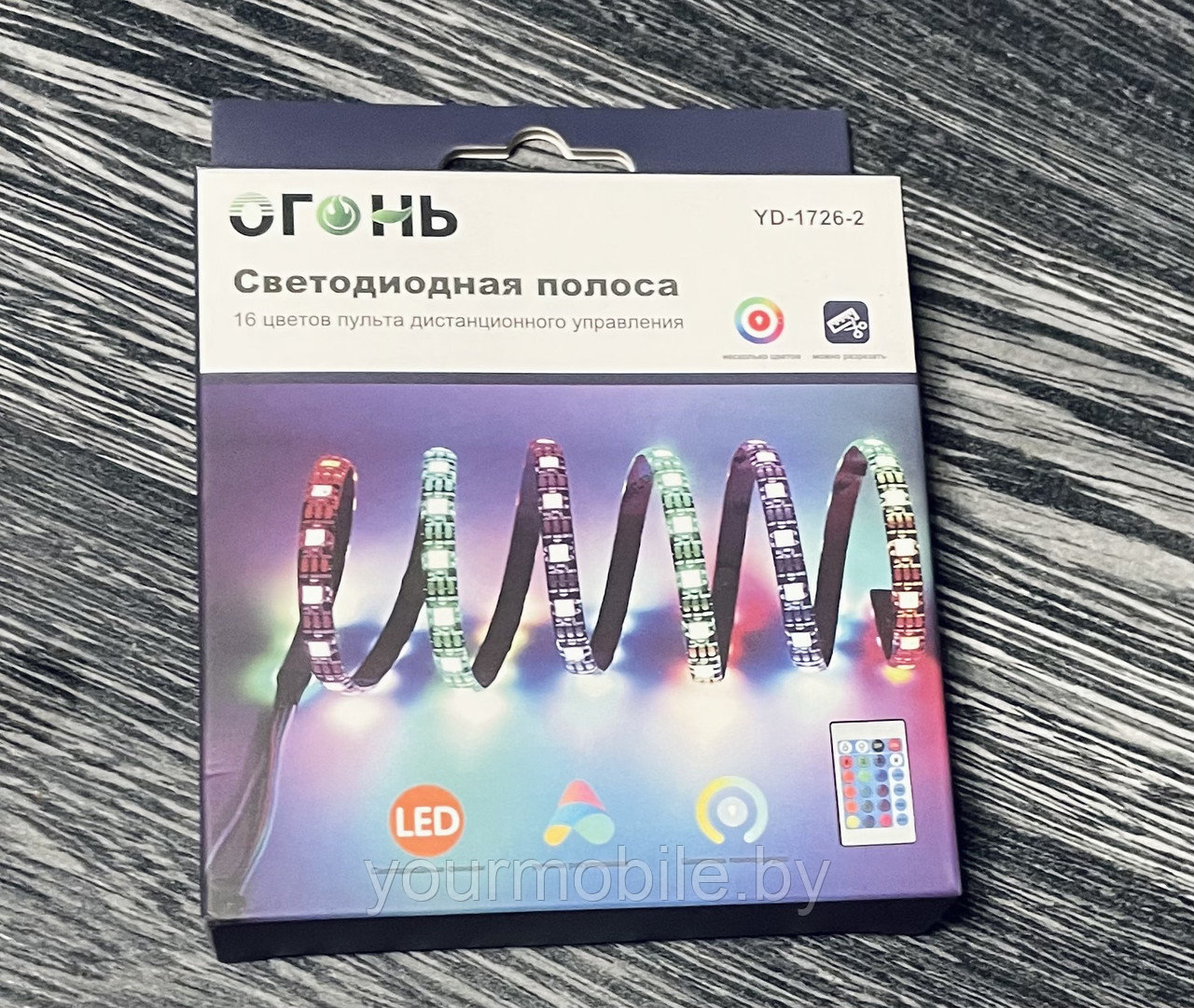 Светодиодная лента RGB Bluetooth с пультом YD-1726-2 питание от USB 2 метра - фото 2 - id-p194269377