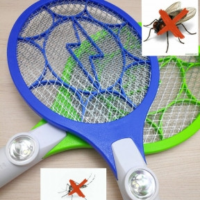 Мухобойка электрическая Mosquito Swatter цвет MIX SB-001 ( со встроенным фонариком)цвет MIX