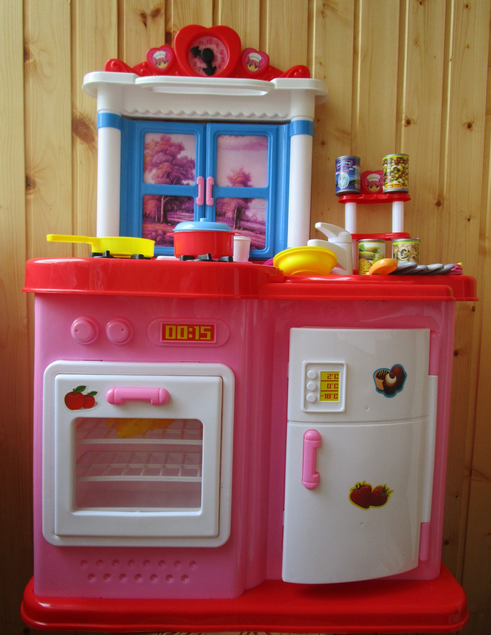 Детская музыкальная кухня с микроволновкой и холодильником со светом и музыкой высота 95 см ширина 65 см НЮАНС