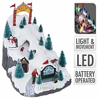 Сувенир новогодний Лыжный парк 32 см LED ACJ000050,