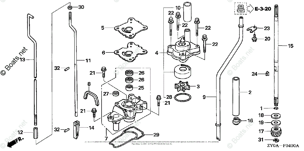 Кольцо стопорное Honda BF15-20, 94540-08018 - фото 2 - id-p194285194