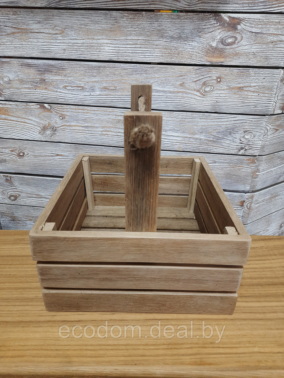 Ящик деревянный, дуб+канат - фото 3 - id-p194285429