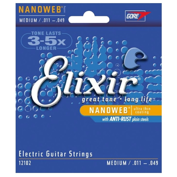 Elixir NanoWEB Meium 12102 Струны для электрогитары - фото 1 - id-p194285562