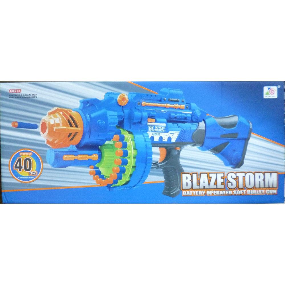 Автомат, Бластер 7051 + 40 пуль Blaze Storm детское оружие, с прицелом, мягкие пули, типа Nerf (Нерф) - фото 3 - id-p194287290