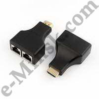 Удлинитель HDMI по витой паре Orient VE041 HDMI-Ethernet Extender (HDMI 19M - 2xRJ45 - HDMI 19M, до 30м), КНР - фото 1 - id-p25048101