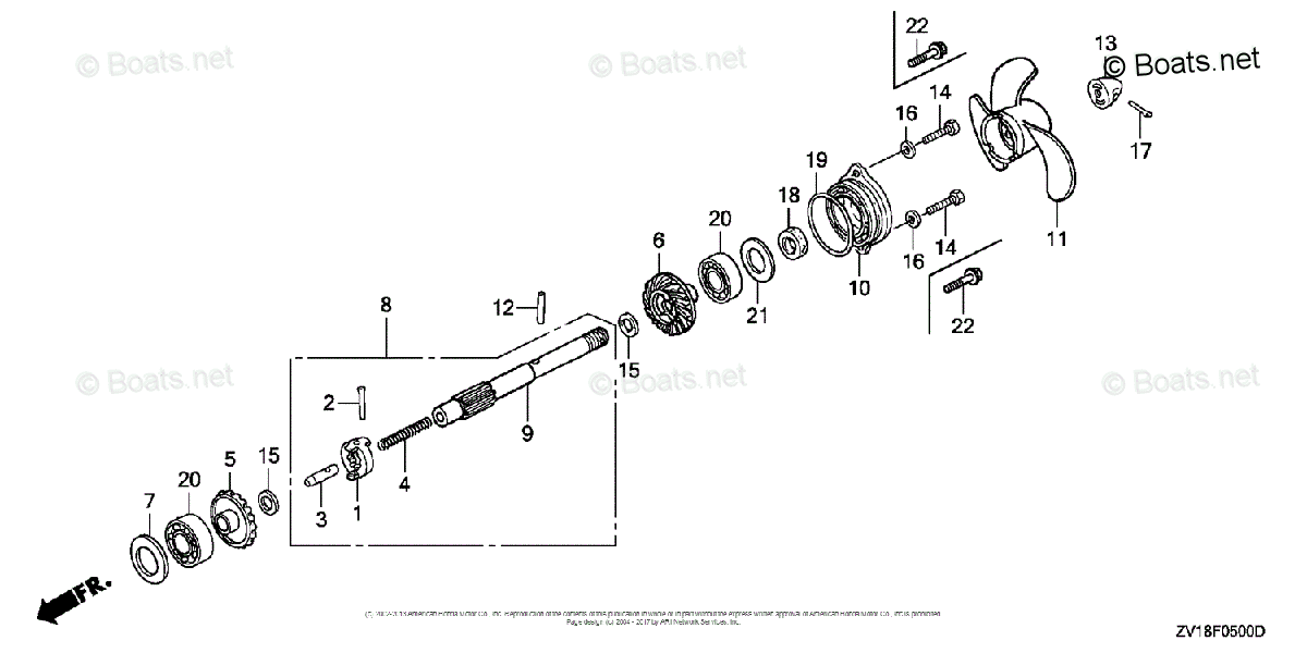 Комплект шестерней Honda BF5 06400-ZVD-000 - фото 2 - id-p182817788