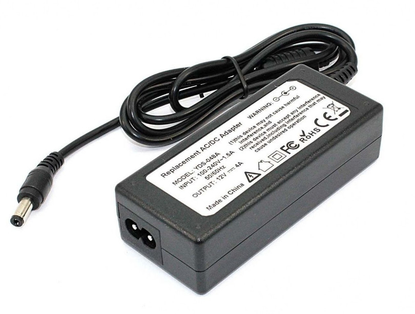 Зарядка (блок питания) для монитора LCD 12V 4A 48W, штекер (5.5х2.1мм) - фото 1 - id-p194305191