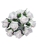 Белые розы бутоньерка искусственная