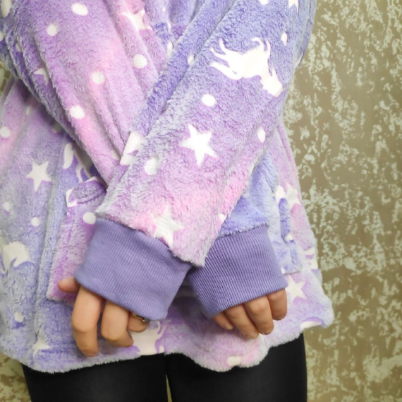Толстовка-плед Starry Night с капюшоном утепленная для взрослых, светящаяся в темноте, оверсайз - фото 8 - id-p194333676