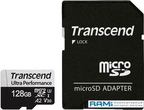 Карта памяти Transcend microSDXC 340S 128GB (с адаптером) - фото 1 - id-p194338446