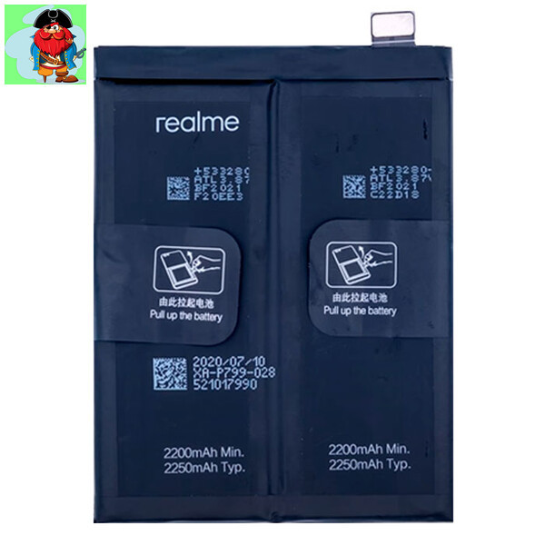 Аккумулятор для Realme GT2 Pro (BLP887) оригинальный - фото 1 - id-p194335751