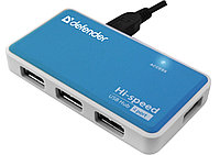 Универсальный USB разветвитель Defender QUADRO POWER USB2.0, 4порта, блок питания 2A, #83503