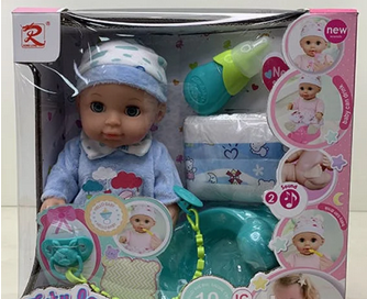 Детская кукла пупс интерактивная 9562 с аксессуарами и одеждой, аналог Baby Born беби бон беби лав - фото 3 - id-p194368236