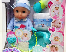 Детская кукла пупс интерактивная 9562 с аксессуарами и одеждой, аналог Baby Born беби бон беби лав - фото 2 - id-p194368236