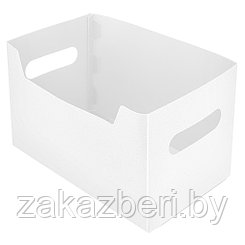 Коробка-органайзер пластмассовая "Уют" 28х18х20см, складная, прямоугольная, с ручками, цвет белый (Китай)