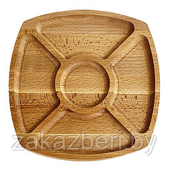 Менажница деревянная 30х29,8х2см, М-3, бук (Россия)