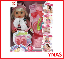 Детская кукла пупс интерактивная 8651 с аксессуарами и одеждой, аналог Baby Born беби бон беби лав