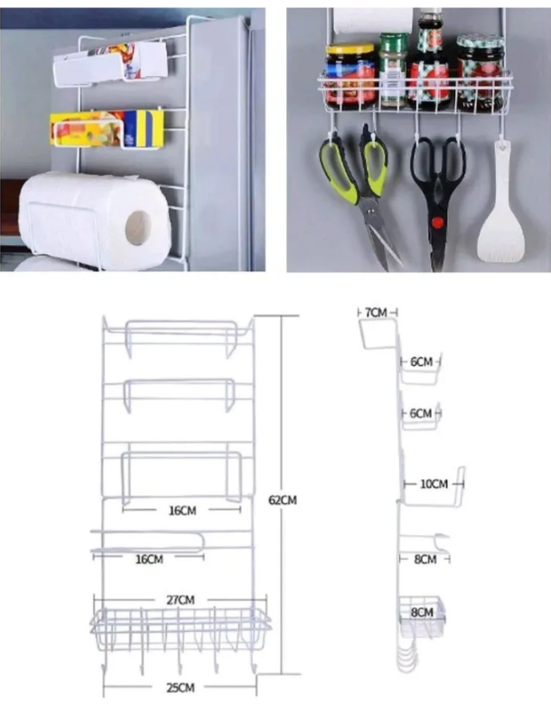 Полка - органайзер для кухни / ванной подвесная 4-х ярусная с держателем бумажных полотенец - фото 9 - id-p194378632