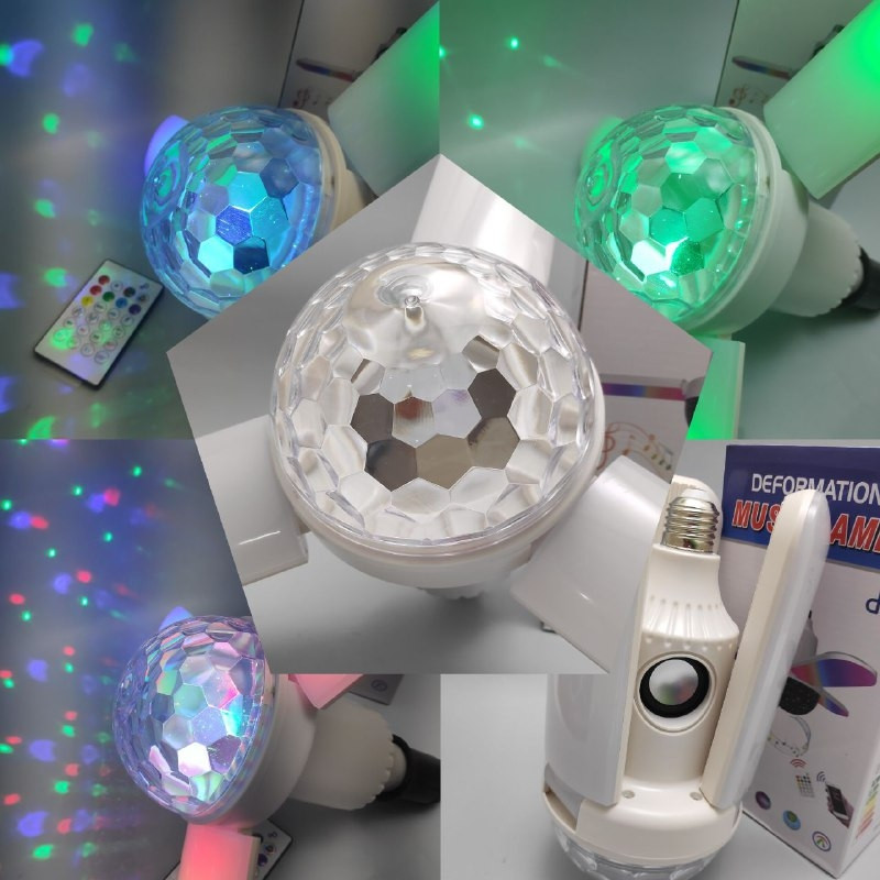 Музыкальная диско LED лампа Deformation music Lamp с пультом ДУ (Bluethooth, музыка, аудио, 7 цветов, цоколь - фото 9 - id-p194382183
