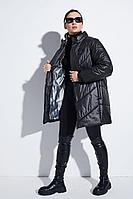 Женская осенняя черная большого размера куртка Lissana 4719 54р.