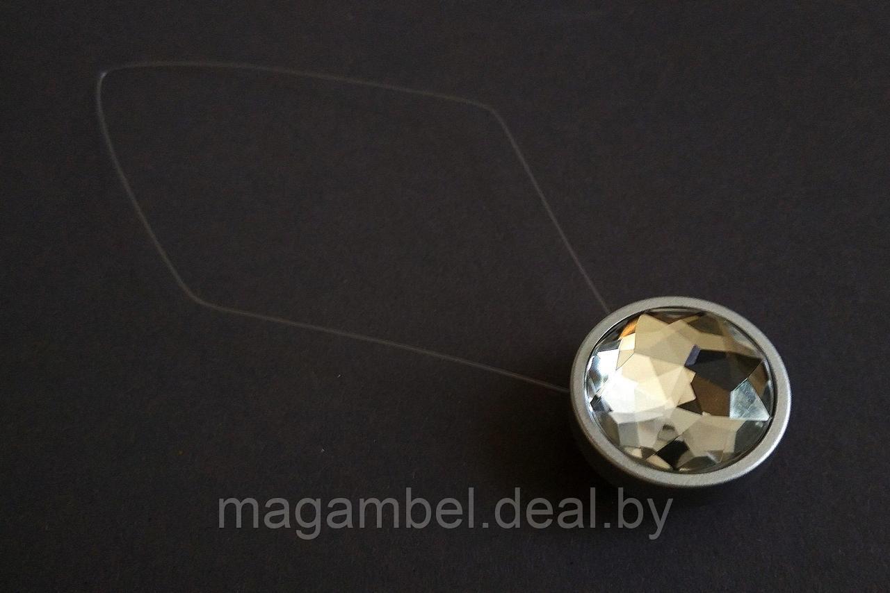 Магнитная клипса для штор и гардин на леске " Круг люкс кристалл №3" - фото 1 - id-p194423780